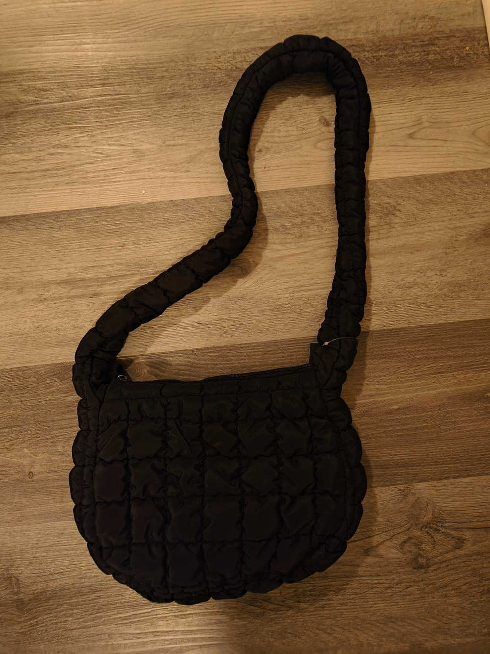 Quilted Black Crossbody Shoulder Bag - Women's Bag